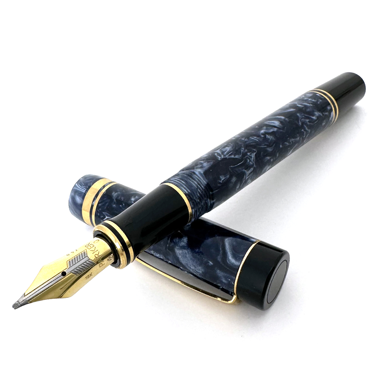 パーカー(PARKER) 万年筆 デュオフォールド センテニアル ペン先18K 750 ブルーマーブル