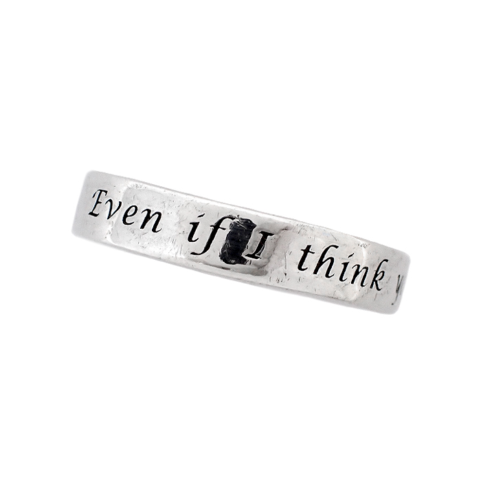 925 指輪 8.5号 英字 文字 Even if I think you from a distance to me. メッセージ入りリング シルバー