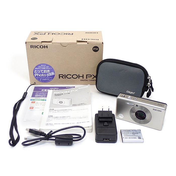 リコー(RICOH) RICOH PX コンパクトデジタルカメラ 充電器・バッテリー・箱・説明書付き シルバー