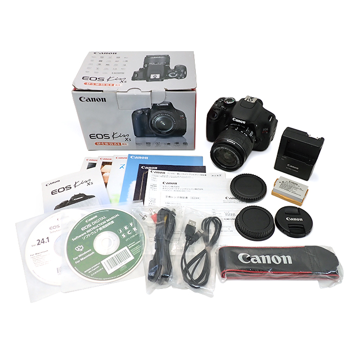 キヤノン(Canon) EOS KISS X5 デジタル一眼レフカメラ EF-S 18-55 IS Ⅱ レンズキット 箱付き ブラック ジャンク品