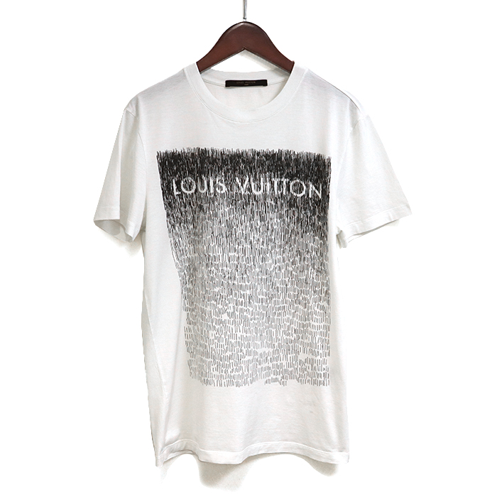 ルイヴィトン(Louis Vuitton)  ロゴTシャツ 半袖 丸首 ホワイト トップス グラデーション