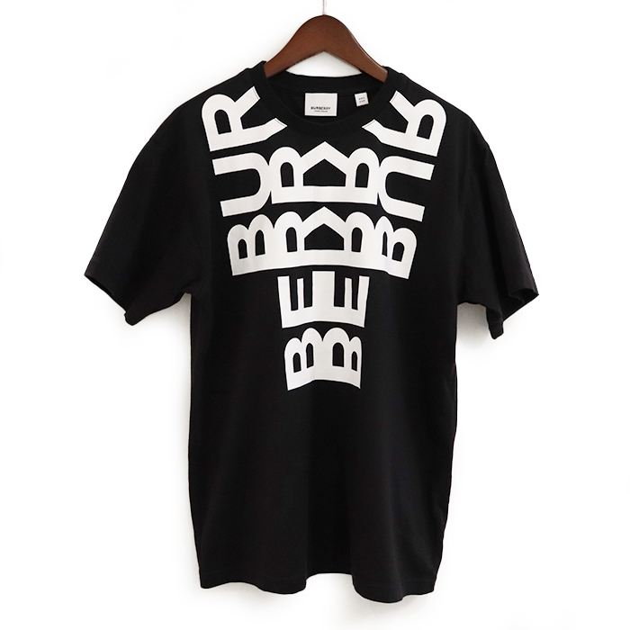 バーバリー(BURBERRY)  ロゴプリントTシャツ 半袖 丸首 ブラック トップス 8052210