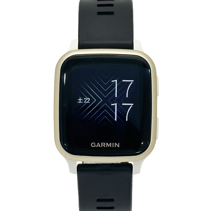 ガーミン(GARMIN) VENU SQ スマートウォッチ ホワイト/ライトゴールド 社外ラバーベルト
