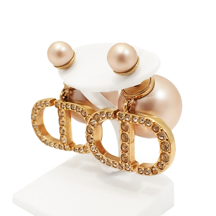 クリスチャンディオール(Christian Dior)  トライバル ピアス ピンクメタル レジンパール Dior Tribales