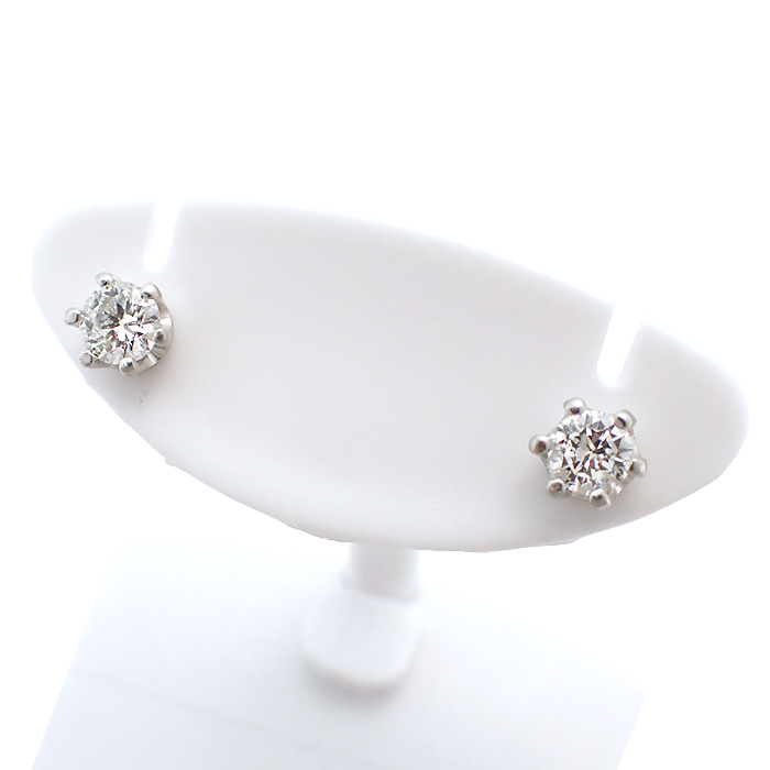 Pt900/Pt850 ダイヤモンド ピアス 一粒 プラチナ アクセサリー シルバーカラー
