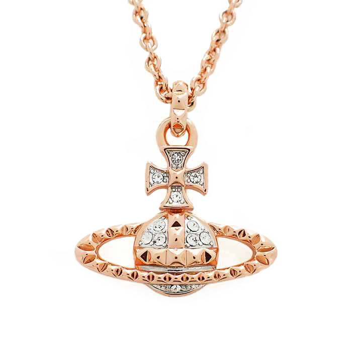 ヴィヴィアン ウエストウッド(Vivienne Westwood) メイフェアバスレリーフネックレス ピンクメタル スタッズ風