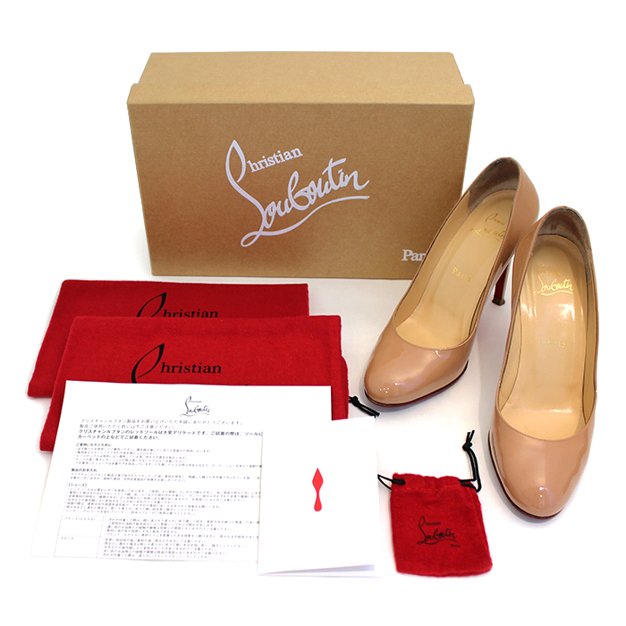 クリスチャンルブタン(Christian Louboutin) SIMPLE PUMP 100 PATENT CALF パンプス 3080377 23.5cm エナメル ベージュ