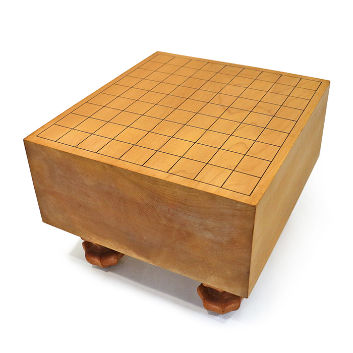 将棋盤 板目 木裏 5寸 盤厚 足付き ヘソあり