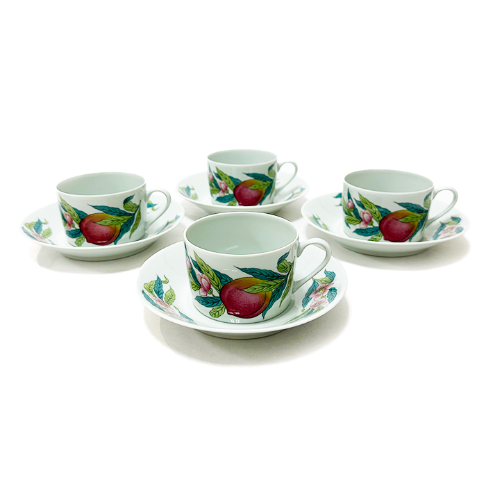 ポーセリン・ド・パリ(PORCELAINE DE PARIS) カップ&ソーサー 4客セット For Tiffany グリーン