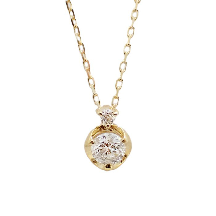 K18 ダイヤモンド ネックレス ゴールドカラー 一粒