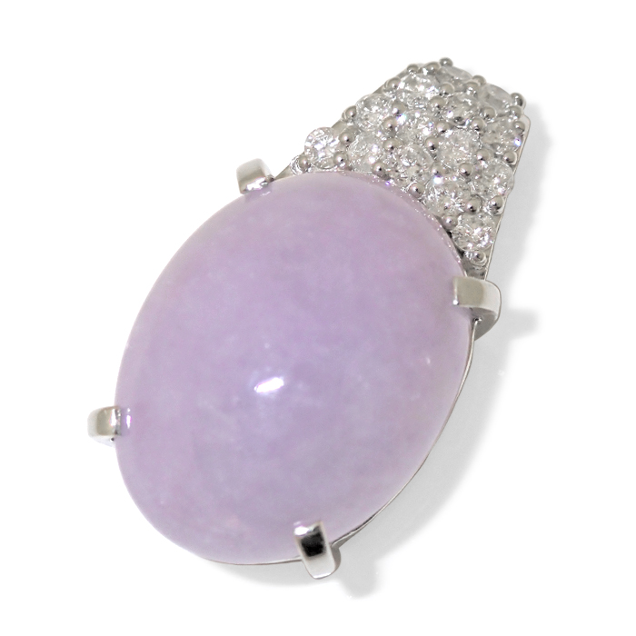 Pt900 ラベンダーヒスイ 翡翠 ペンダントトップ 大粒 パープル シルバーカラー