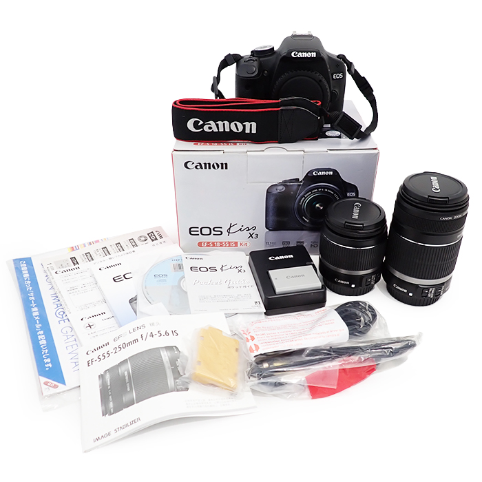 キャノン(Canon) EOS kiss X3 ダブルズームキット デジタル一眼レフカメラ 箱付き