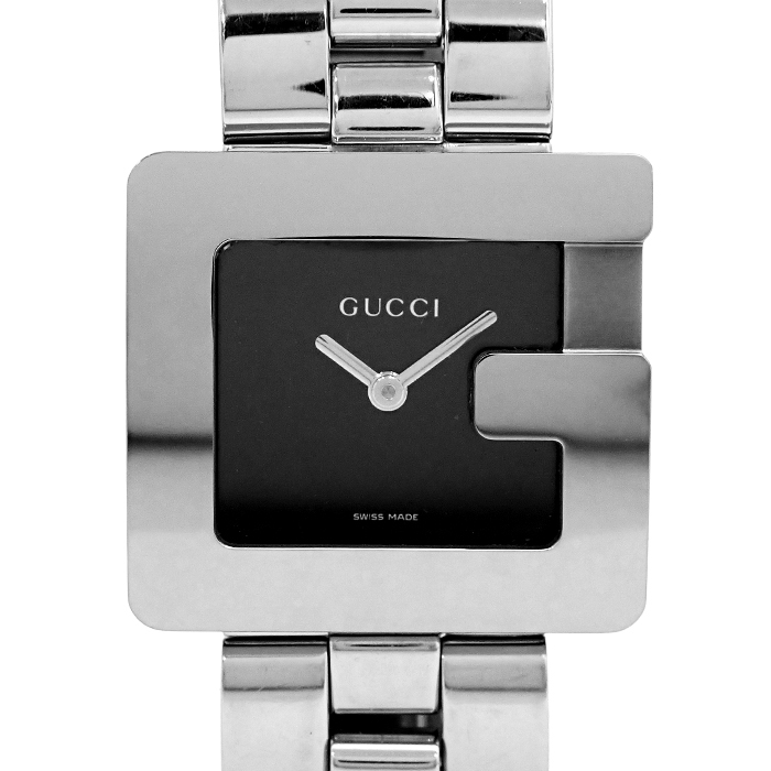 グッチ(GUCCI) 3600J 腕時計 アナログ Gロゴ スクエアフェイス ブラック文字盤